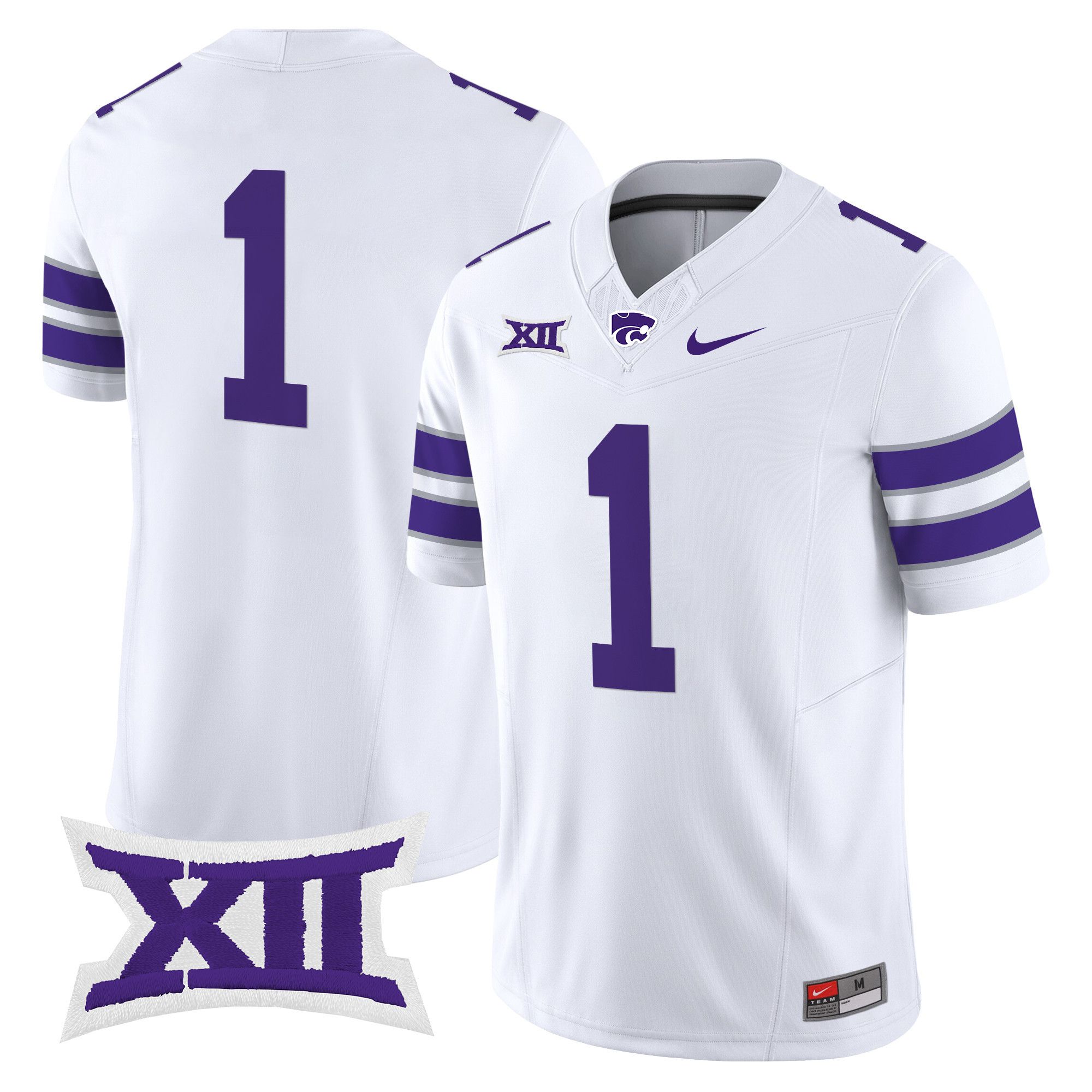 Men Kansas State Wildcats #1 No Name White Nike 2024 Vapor Limited NCAA Jersey->ncaa teams->NCAA Jersey